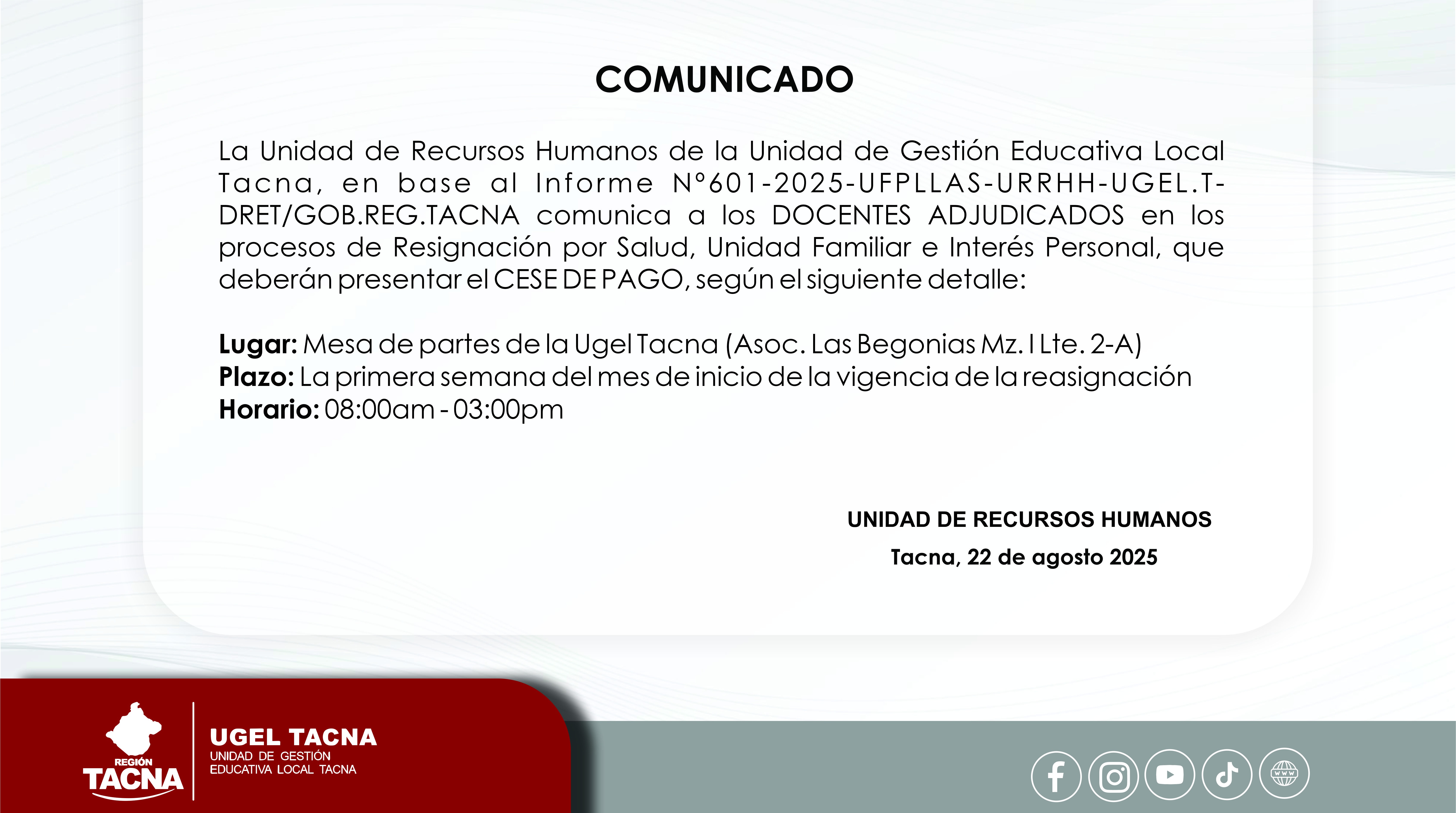 Título del comunicado
